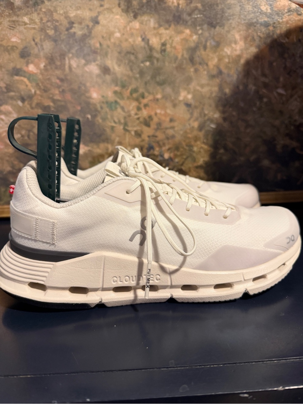 On Cloud Nova Running Women’s Athletic Shoes in White and Black - Picture 2 of 7